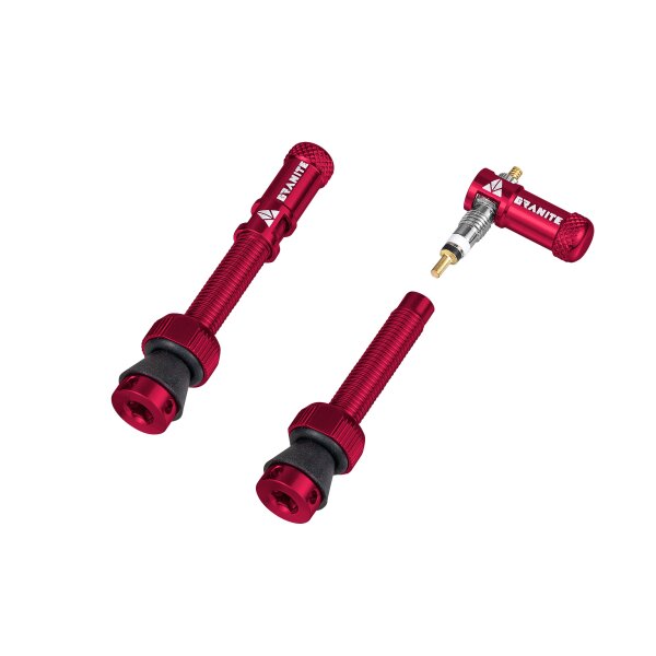 Granite Match Juicy Nipple Kit Tubeless Ventile 44mm red/red