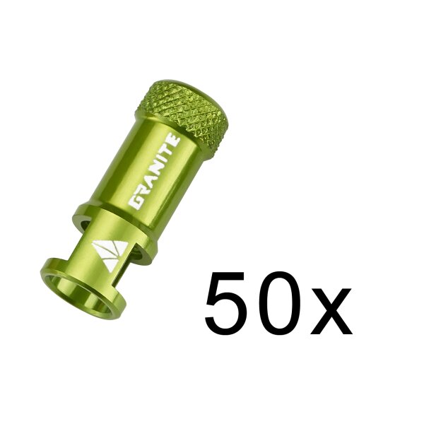 Granite Juicy Nipple Dealer Pack 50 Stk CNC Ventilkappe mit integriertem Ventilwerkzeug gr&uuml;n