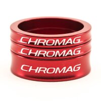 Chromag Headset Spacer Kit 1 1/8" red